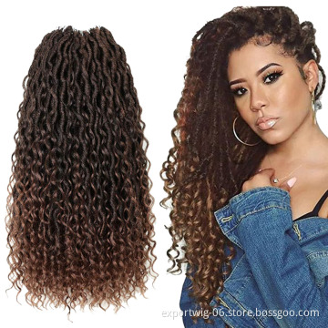 Crochet Braid River Faux Locs Hair Wavy Crochet With Curly Hair Synthetic Braid Hair Extension